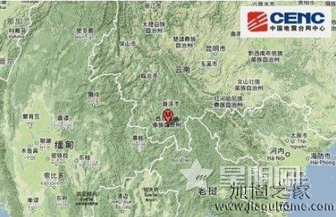 云南西雙版納州景洪市(北緯21.99度，東經(jīng)101.17度)發(fā)生3.0級地震，震源深度9千米。
